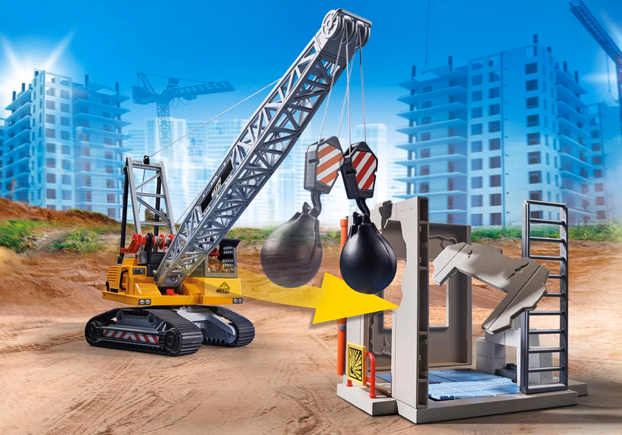Cable Excavator with Building Section