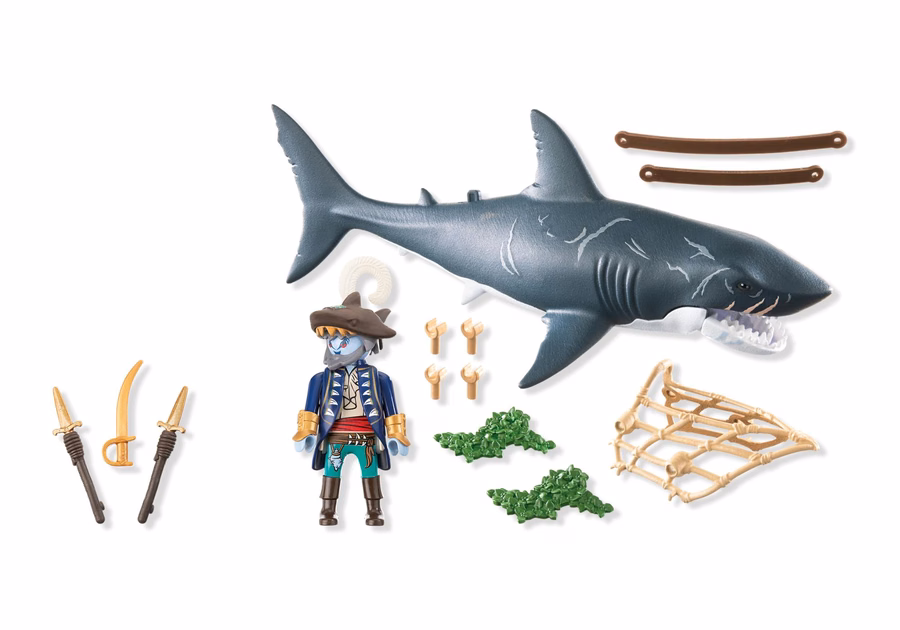 Giant Shark with Pirate