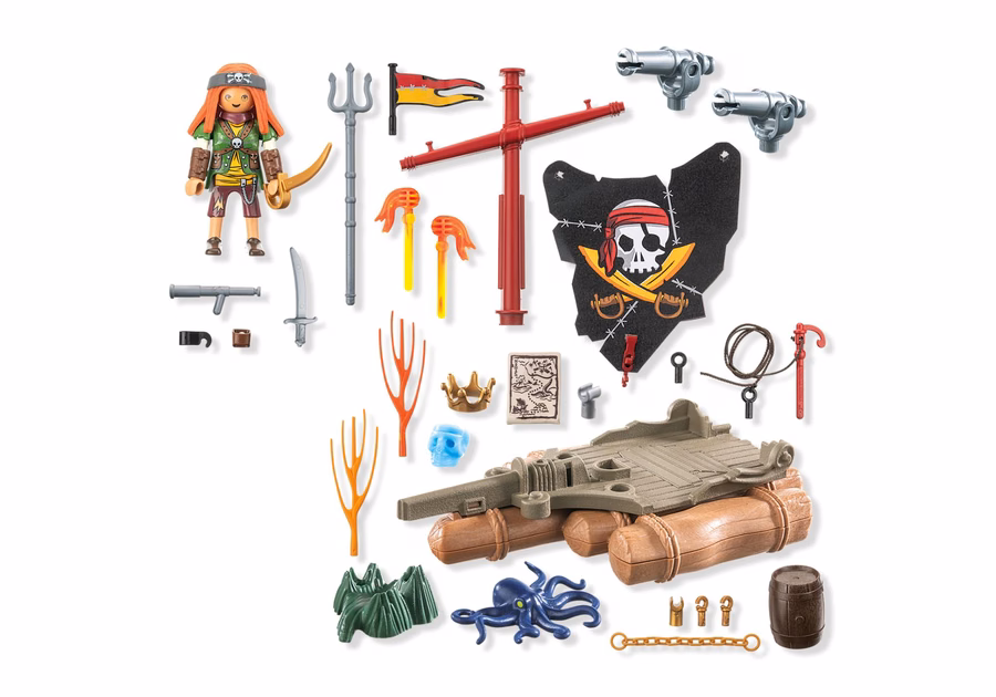 Pirate Raft with Treasure